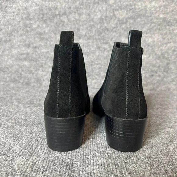 Steve Madden Ankle Boots Womens 7M Black Suede Pull On Classic Pointed Toe Shoes - Picture 11 of 16